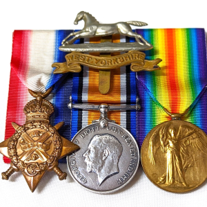 WIA NEUVE CHAPELLE WW1 1914 MEDALS 9407 F WATSON 2ND WEST YORKSHIRE REGIMENT