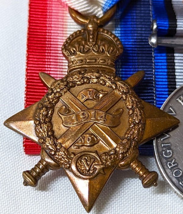 WIA NEUVE CHAPELLE WW1 1914 MEDALS 9407 F WATSON 2ND WEST YORKSHIRE REGIMENT - Image 2