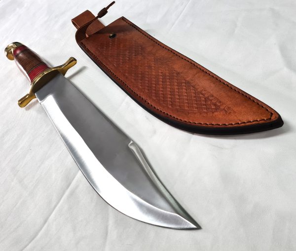 Big Leather Bowie Knife with Leather Sheath - Image 2