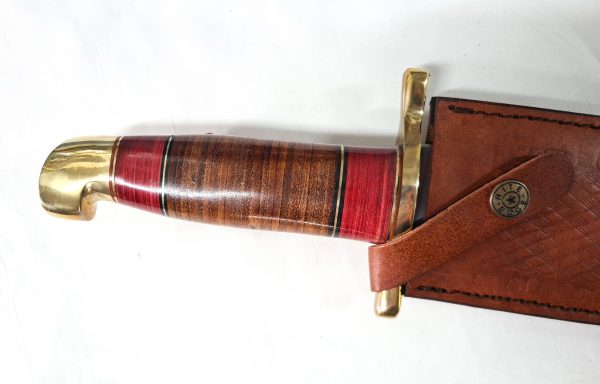 Big Leather Bowie Knife with Leather Sheath - Image 4