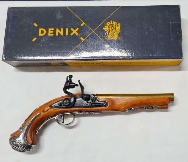 DENIX WASHINGTON'S FLINTLOCK PISTOL, ENGLAND LONDON GUNSMITH 1700s REPLICA