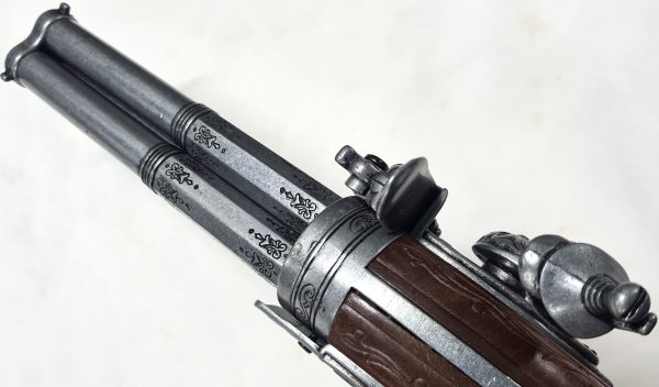 DENIX FRENCH REVOLVING 3 BARREL FLINTLOCK PISTOL FRANCE 18THc. ENGRAVED WITH EAGLE HEAD - Image 5