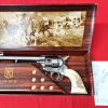 Western Single Action Army Revolver 45 pistol with 6 cap gun bullet rounds and gift box by Kolser silver with faux ivory bull handle. 1064 1TNP