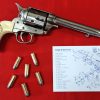 Western Single Action Army Revolver 45 pistol with 6 cap gun bullet rounds and gift box by Kolser silver with faux ivory bull handle. 1064 1TNP - Image 4