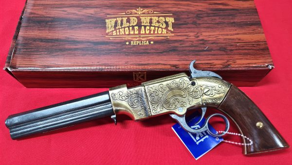 1854 WESTERN LEVER ACTION REPEATER VOLCANIC PISTOL IN ANTIQUE BRONZE FINISH WITH FAUX WOOD GRIPS - REPLICA KOLSER GUN