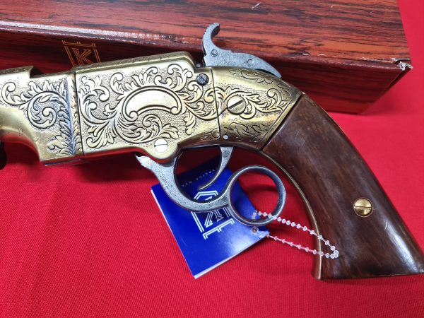 1854 WESTERN LEVER ACTION REPEATER VOLCANIC PISTOL IN ANTIQUE BRONZE FINISH WITH FAUX WOOD GRIPS - REPLICA KOLSER GUN - Image 4