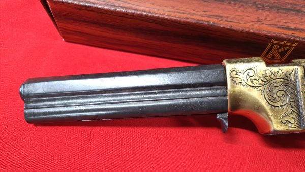 1854 WESTERN LEVER ACTION REPEATER VOLCANIC PISTOL IN ANTIQUE BRONZE FINISH WITH FAUX WOOD GRIPS - REPLICA KOLSER GUN - Image 5