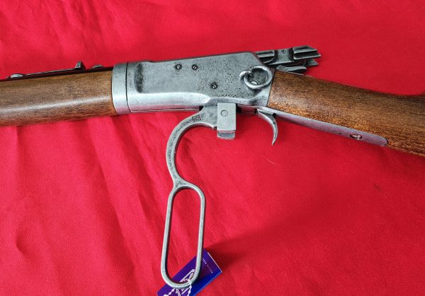 KOLSER WESTERN LEVER ACTION REPLICA RIFLE WINCHESTER CARABINE USA 1892 SILVER WITH FAUX WOOD HANDLE & STOCK - Image 3