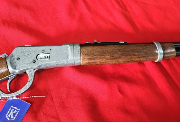 KOLSER WESTERN LEVER ACTION REPLICA RIFLE WINCHESTER CARABINE USA 1892 SILVER WITH FAUX WOOD HANDLE & STOCK - Image 8