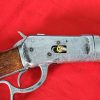 KOLSER WESTERN LEVER ACTION REPLICA RIFLE WINCHESTER WITH LADDER SIGHT USA 1892 SILVER WITH FAUX WOOD HANDLE & STOCK