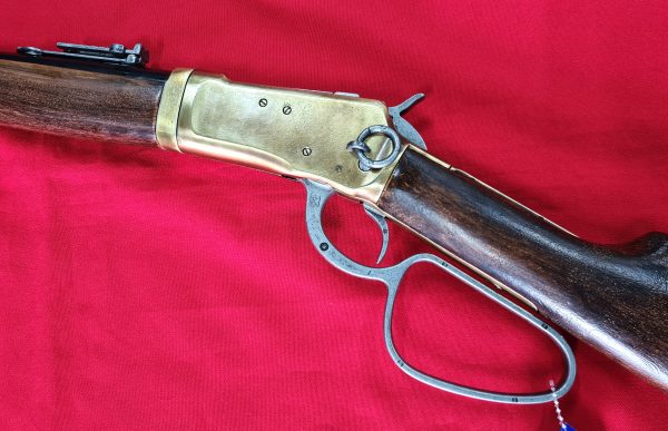 KOLSER WESTERN LEVER ACTION REPLICA RIFLE WINCHESTER WITH LADDER SIGHT USA 1892 BRONZE FINISH WITH FAUX WOOD HANDLE & STOCK - LARGE LOOP - Image 4