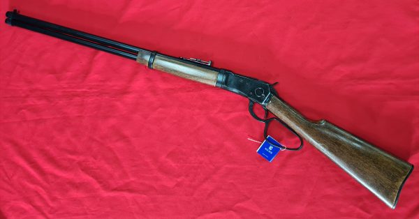 KOLSER WESTERN LEVER ACTION REPLICA RIFLE WINCHESTER WITH LADDER SIGHT USA 1892 BLACK WITH FAUX WOOD HANDLE & STOCK - LARGE LOOP