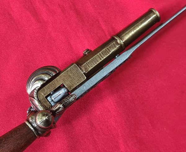 DENIX FRENCH COMBINATION FLINTLOCK PISTOL & DAGGER FRANCE 18THc. ENGRAVED - Image 10