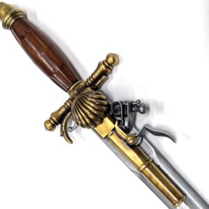 KOLSER 1750s FRENCH COMBINATION REPLICA FLINTLOCK PISTOL & ENGRAVED DAGGER FRANCE