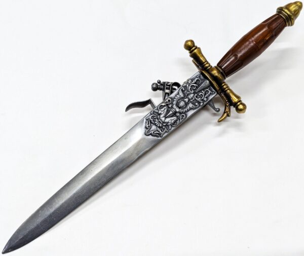 KOLSER 1750s FRENCH COMBINATION REPLICA FLINTLOCK PISTOL & ENGRAVED DAGGER FRANCE - 1101L - Image 4