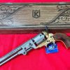US Western Colt Navy revolver .36 pistol in brass tone and grey metal with gift box by Kolser