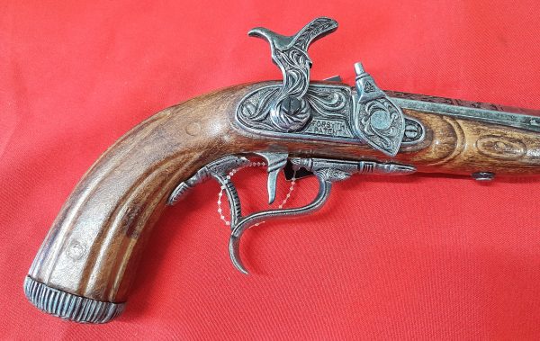 KOLSER EUROPEAN FRENCH REPLICA DUELING PISTOLS TWO SET WOOD AND SILVER FINISH IN DISPLAY BOX 1103-2 - Image 4