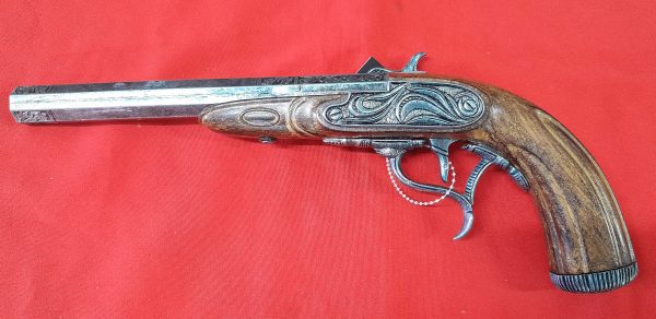 KOLSER EUROPEAN FRENCH REPLICA DUELING PISTOLS TWO SET WOOD AND SILVER FINISH IN DISPLAY BOX 1103-2 - Image 3