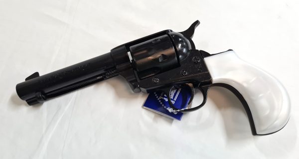 Western Thunderer Single Action Army Revolver 45 pistol with 6 cap gun bullet rounds and gift box by Kolser black with pearl handle - Image 2