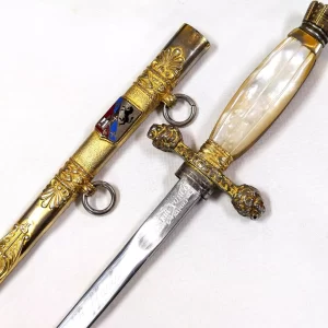 1950's era named Italian military cadet officer's uniform dagger with scabbard