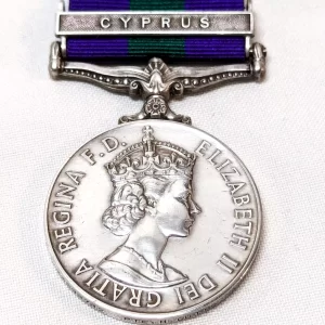 British Army General Service Medal with clasp Cyprus Private Cutts RASC 1963 to 1964