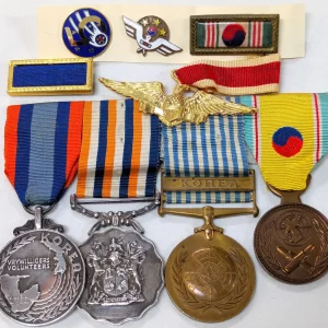 Korean War South African Air Force medals, badges and Unit Citations P11185 A. N. SAAYMAN