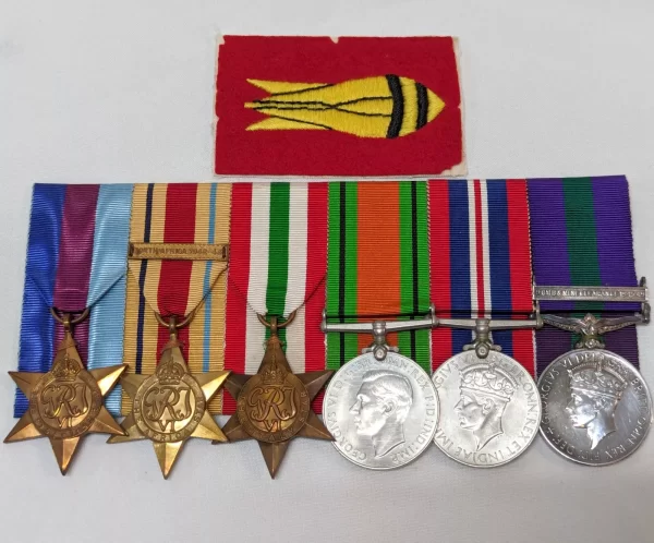 Rare WW2 Bomb and Mine Clearance 1945 - 49 General Service medals 73520 Sgt S Barmes RAF served Africa