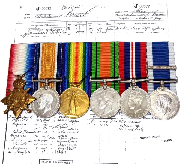 WW1 Battle of Jutland HMS Revenge WW2 medals J.30672 Chief Petty Officer Brewer navy RN