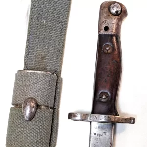 WW1 British Royal Air Force M1907 1918 dated Sanderson bayonet, scabbard & frog