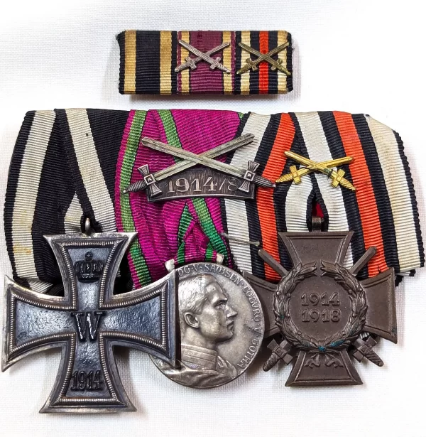 WW1 German Iron Cross & Saxe Coburg Gotha Ernestine War Honour service medals