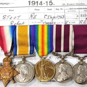 WW1 Meritorious & Long Service Medals 11763 WO2 Stoot Royal Engineers British Army
