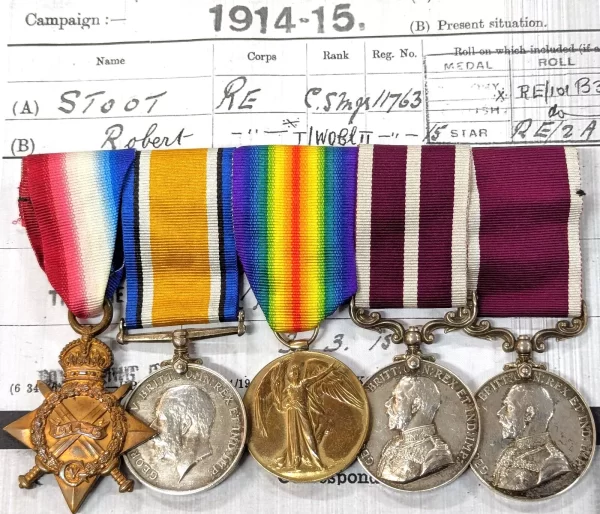 WW1 Meritorious & Long Service Medals 11763 WO2 Stoot Royal Engineers British Army