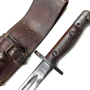 WW2 Australian P1907 1944 Lithgow OA bayonet with scabbard & leather frog