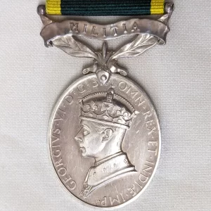 WW2 British Army Militia Efficiency Medal Royal Engineers 981470 SJT. T. R. G. Thomas