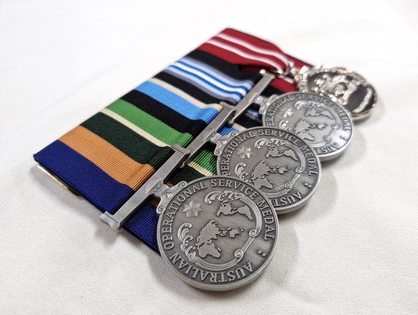 AUSTRALIAN OPERATIONAL SERVICE MEDAL & AUS DEFENCE MEDAL REPLICA SERVICE GROUP- BORDER PROTECTION, GREATER MIDDLE EAST & CT/SR - Image 5