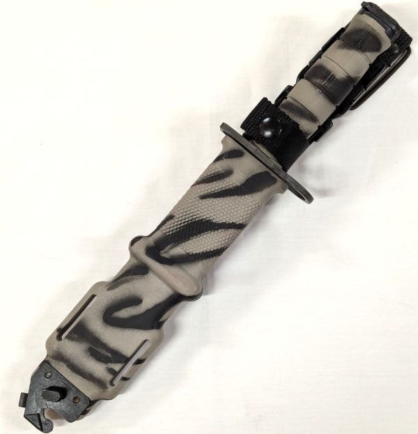 2000’s U.S. M9 Lan-cay bayonet in tiger stripe camouflage with scabbard - Image 9