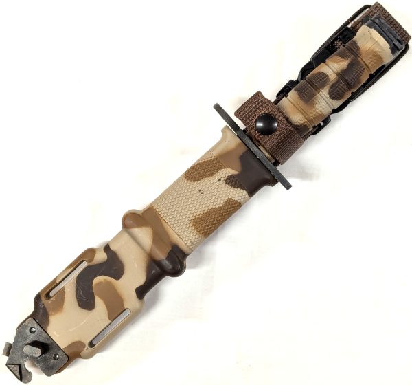 2000’s U.S. 82nd Airborne M9 Lan-Cay bayonet in desert camouflage with scabbard - Image 2