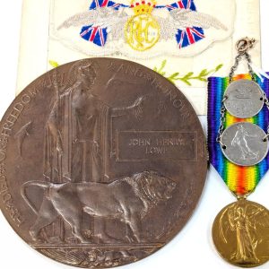 104 Squadron KIA August 1918 WW1 RFC/RAF Killed in action medals Sgt J H Lowe