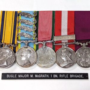 1870 South Africa Kaffir War, Crimea, Canada Fenian Raid and Long Service medals