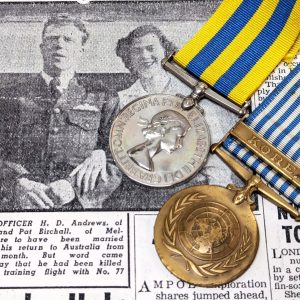 Killed in Korea Pilot Officer Andrews RAAF 77 Squadron Meteor Australian medals