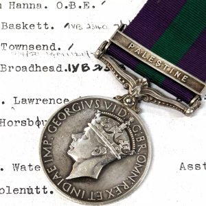 Palestine Police Medal Superintendent Broadhead 14 years service ex BSAP pre WW2