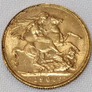 Perth mint Queen Victoria pre WW1 Australia, gold 1 Sovereign coin, 1900