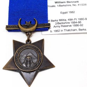 Pre WW1 Khedive's Star 1882 medal for Egypt campaign Berkshire Regiment