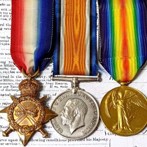Rare Prisoner of War WW1 medals British Army Kings Royal Rifle Corps 3887 Thomas