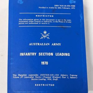 Scarce Australian Army Vietnam War Aide Memoire Infantry Section Leading book