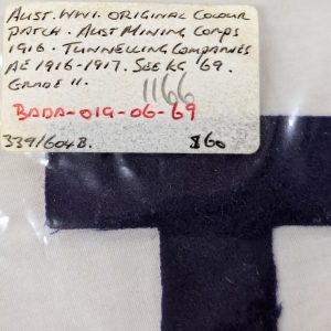 WW1 Australian Army Tunnelling Companies - Mining Corps uniform colour patch