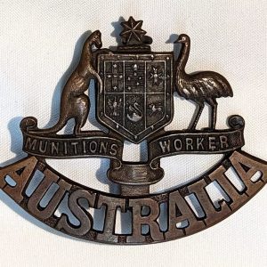 WW1 Australian Munitions Workers badge to a Swede working on aircraft in England