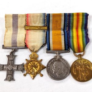 WW1 British Army Military Cross MC miniature trio 1914 star & bar medals