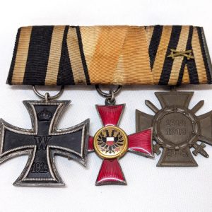 WW1 German Iron Cross & Principality of Lübeck War Honour service medal group