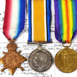 WW1 Royal Navy Medals to T.H. Paddy who served on the HMS Mona’s Isle.
